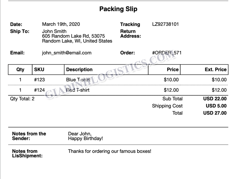 Packing slip là gì?